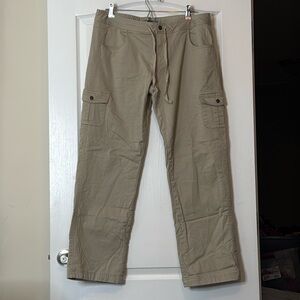 Gander Mountain Khaki Flannel Lined Explorer Cargo Pants Size 14